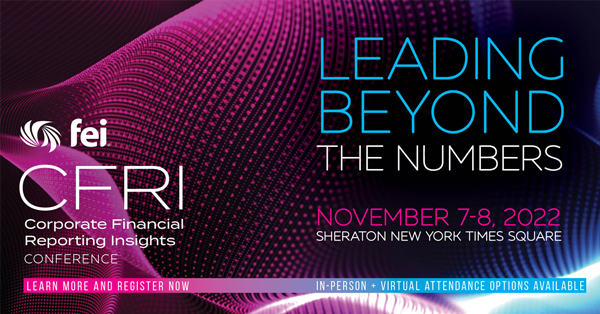 FEI's Corporate Financial Reporting Insights Conference | Held in NYC and Virtually |  November 7-8